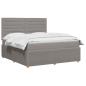 Preview: LED Boxspringbett mit Matratze Taupe 180 x 200 cm Stoff
