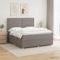 Preview: LED Boxspringbett mit Matratze Taupe 180 x 200 cm Stoff