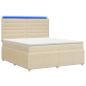 Preview: LED Boxspringbett mit Matratze Creme 180 x 200 cm Stoff