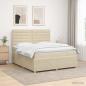 Preview: LED Boxspringbett mit Matratze Creme 180 x 200 cm Stoff