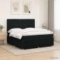 Preview: ARDEBO.de - LED Boxspringbett mit Matratze Schwarz 200 x 200 cm Stoff
