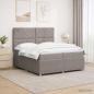 Preview: ARDEBO.de - LED Boxspringbett mit Matratze Taupe 200 x 200 cm Stoff