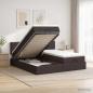 Preview: ARDEBO.de - Ottoman Bett mit Matratze mit Kopfteil 2 pcs Dunkelbraun Stoff