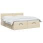 Preview: Ottoman Bett mit Matratze mit Kopfteil 2 stk. Creme Stoff