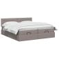 Preview: Ottoman Bett mit Matratze mit Kopfteil 2 Stk. Taupe Stoff