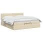 Preview: Ottoman-Bett mit Matratze und LED Creme 180 x 200 cm Stoff