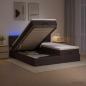 Preview: ARDEBO.de - Ottoman-Bett mit Matratze und LED Dunkelbraun 180 x 200 cm