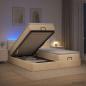 Preview: ARDEBO.de - Ottoman-Bett mit Matratze und LED Creme 180 x 200 cm Stoff