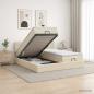 Preview: Ottoman-Bett mit Matratze und LED Creme 180 x 200 cm Stoff