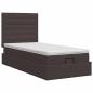 Preview: Ottoman Bett mit Matratze Dunkelbraun 90 x 190 cm Stoff