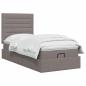 Preview: Ottoman Bett mit Matratze mit Kopfteil Taupe 100 x 200 cm Stoff