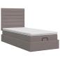 Preview: Ottoman Bett mit Matratze mit Kopfteil Taupe 100 x 200 cm Stoff