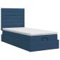 Preview: Ottoman Bett mit Matratze mit Kopfteil Blau 100 x 200 cm Stoff