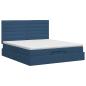 Preview: Ottoman Bett mit Matratze mit Kopfteil Blau 160 x 200 cm Stoff