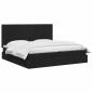Preview: Ottoman Bett mit Matratze Schwarz 200 x 200 cm Stoff