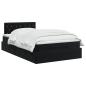 Preview: Ottoman Bett mit Matratze Schwarz 120 x 200 cm Samt