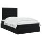 Preview: Ottoman Bett mit Matratze Schwarz 120 x 200 cm Samt