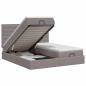 Preview: Ottoman Bett mit Matratze mit Kopfteil 2 Stk. Taupe Stoff