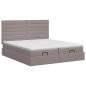 Preview: Ottoman Bett mit Matratze mit Kopfteil 2 Stk. Taupe Stoff