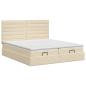 Preview: Ottoman Bett mit Matratze mit Kopfteil 2 stk. Creme Stoff