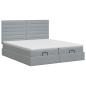 Preview: Ottoman Bett mit Matratze mit Kopfteil 2 stk. Hellgrau Stoff