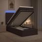 Preview: ARDEBO.de - Ottoman-Bett mit Matratze und LED Dunkelbraun 90 x 200 cm Stoff