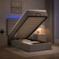 Preview: Ottoman-Bett mit Matratze und LED Taupe 90 x 200 cm Stoff