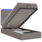 Preview: Ottoman-Bett mit Matratze und LED Taupe 100 x 200 cm Stoff