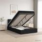Preview: ARDEBO.de - Ottoman-Bett mit Matratze und LED Schwarz 120 x 190 cm Stoff