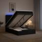 Preview: Ottoman-Bett mit Matratze und LED Schwarz 120 x 190 cm Stoff