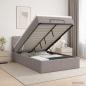 Preview: ARDEBO.de - Ottoman-Bett mit Matratze und LED Taupe 120 x 190 cm Stoff