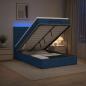 Preview: Ottoman-Bett mit Matratze und LED Blau 120 x 190 cm Stoff