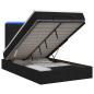 Preview: Ottoman-Bett mit Matratze und LED Schwarz 120 x 200 cm Stoff