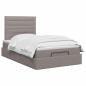 Preview: Ottoman-Bett mit Matratze und LED Taupe 120 x 200 cm Stoff