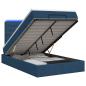 Preview: Ottoman-Bett mit Matratze und LED Blau 120 x 200 cm Stoff