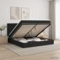 Preview: ARDEBO.de - Ottoman-Bett mit Matratze und LED Schwarz 200 x 200 cm Stoff