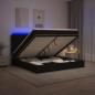 Preview: Ottoman-Bett mit Matratze und LED Schwarz 200 x 200 cm Stoff