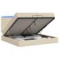 Preview: Ottoman-Bett mit Matratze und LED Creme 200 x 200 cm Stoff