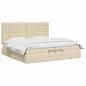 Preview: Ottoman-Bett mit Matratze und LED Creme 200 x 200 cm Stoff