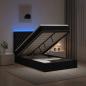 Preview: ARDEBO.de - Ottoman-Bett mit Matratze und LED Schwarz 120 x 200 cm Samt