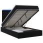 Preview: Ottoman-Bett mit Matratze und LED Schwarz 120 x 200 cm Samt