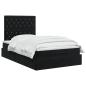 Preview: Ottoman-Bett mit Matratze und LED Schwarz 120 x 200 cm Samt