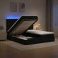 Preview: Ottoman-Bett mit Matratze und LED Schwarz 200 x 200 cm Stoff