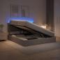 Preview: ARDEBO.de - LED-Speicherbett mit Matratze Taupe 160 x 200 cm Stoff