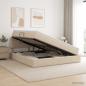 Preview: ARDEBO.de - LED-Speicherbett mit Matratze Creme 180 x 200 cm Stoff