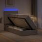 Preview: ARDEBO.de - LED-Speicherbett mit Matratze Taupe 90 x 200 cm Stoff