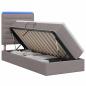 Preview: LED-Speicherbett mit Matratze Taupe 90 x 200 cm Stoff