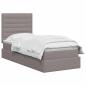Preview: LED-Speicherbett mit Matratze Taupe 90 x 200 cm Stoff