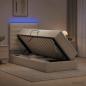 Preview: ARDEBO.de - LED-Speicherbett mit Matratze Creme 90 x 200 cm Stoff