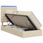 Preview: LED-Speicherbett mit Matratze Creme 90 x 200 cm Stoff